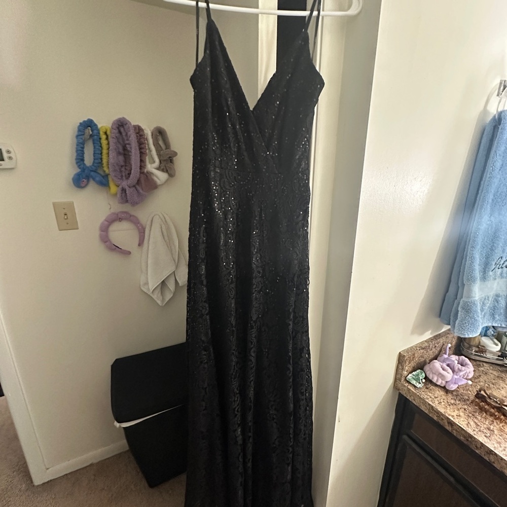Lulu's Black Sequin Maxi Dress